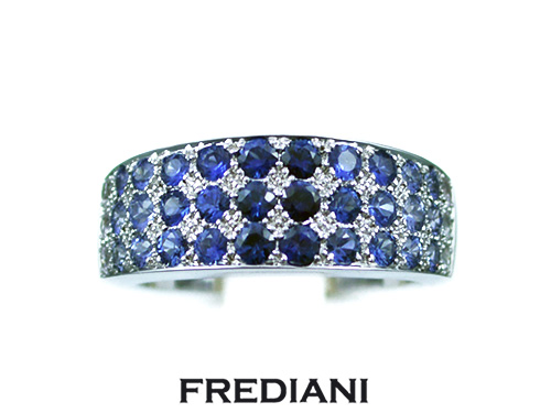 bague en or et saphir bleus naturel