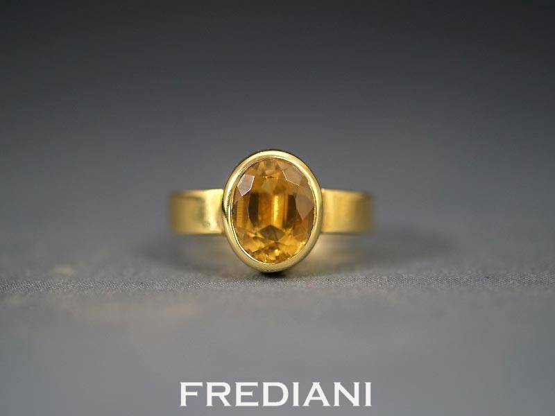 Bague en Or Jaune et Citrine