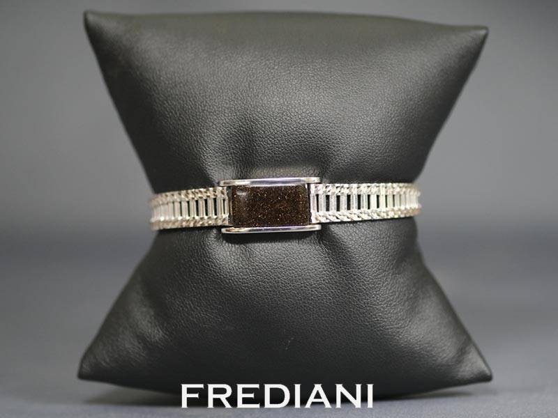 Bracelet en Or blanc et du Jais