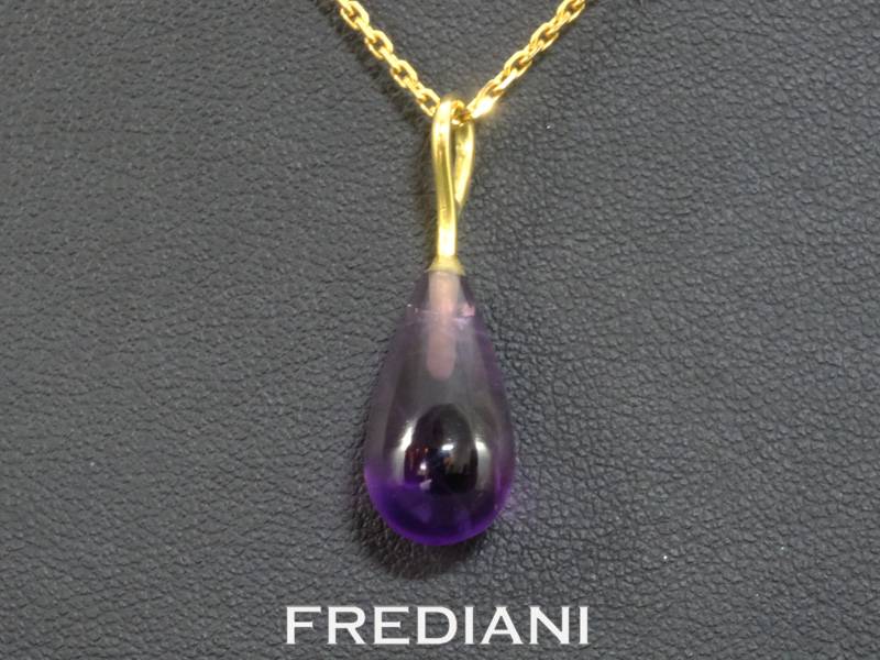 Pendentif en or jaune et améthyste pampille