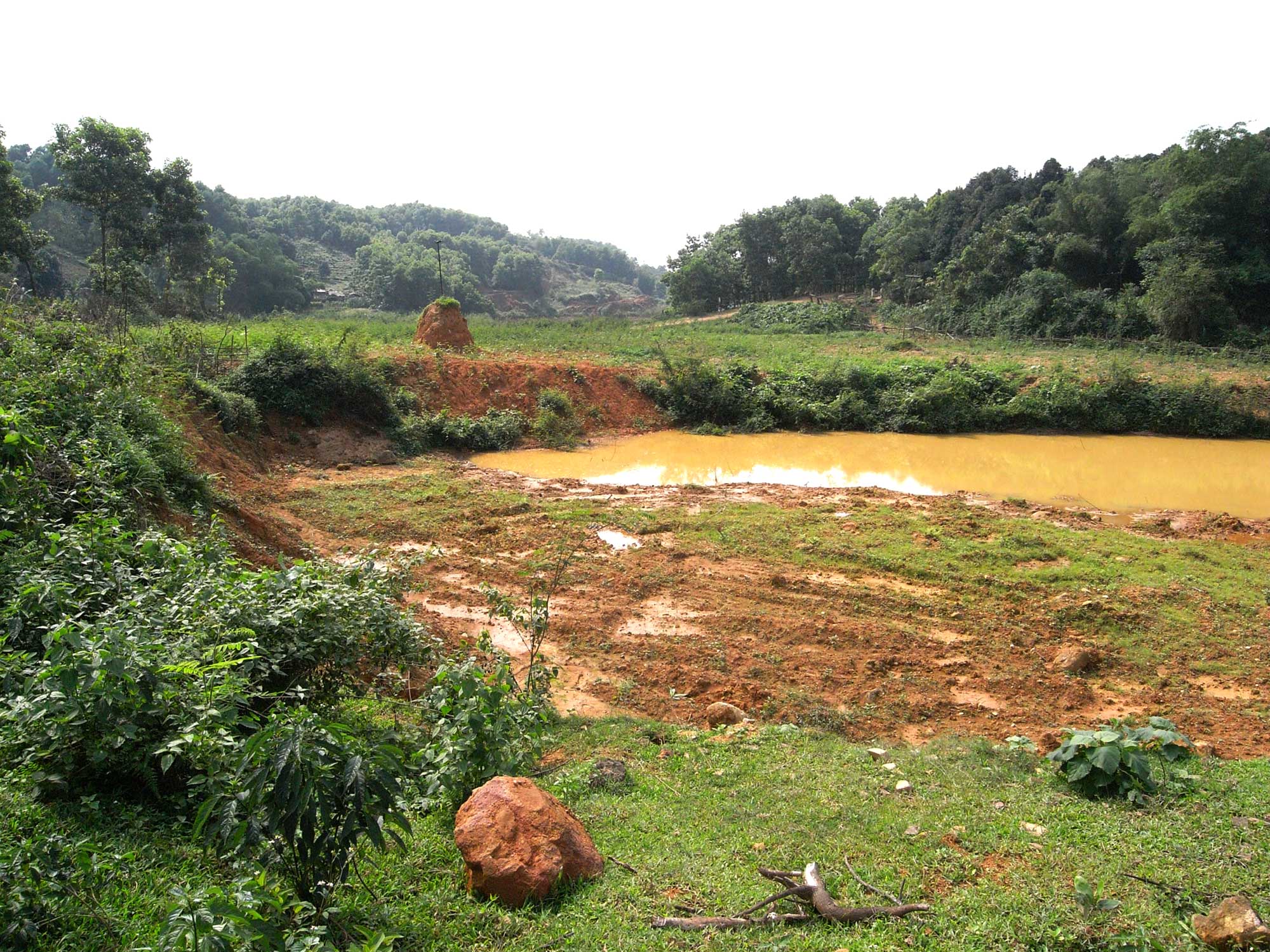 L'épaisseur des alluvions contenant les rubis était faible, quelques mètres seulement sous le niveau de la petite vallée.