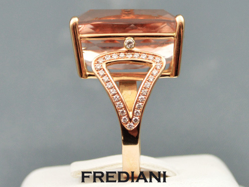 bague en or rose morganite et diamants