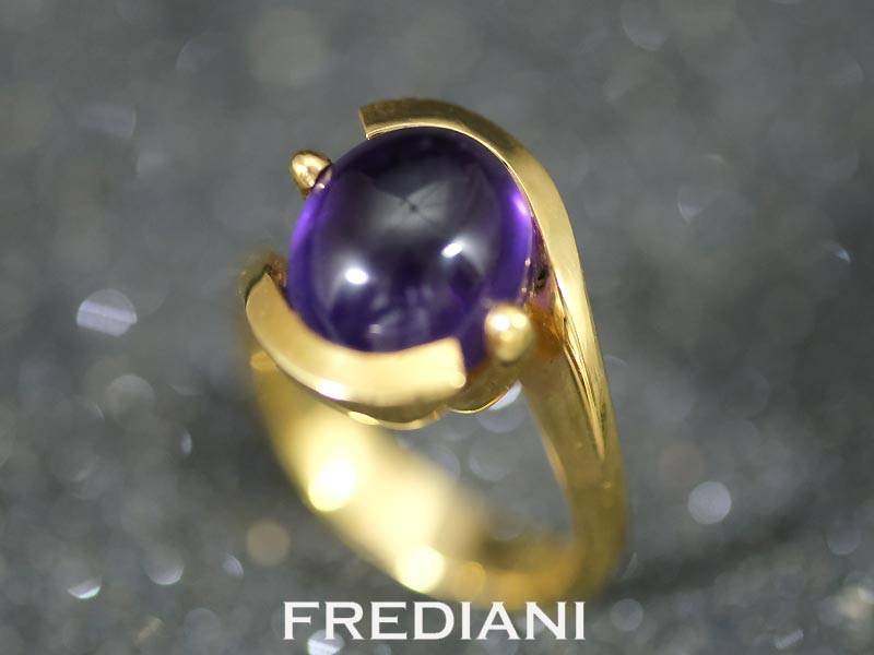 Bague en Or Jaune et Amethyste