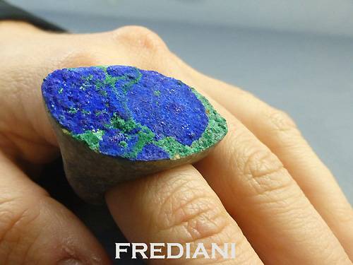 Bague en Azurite Malachite Naturelle