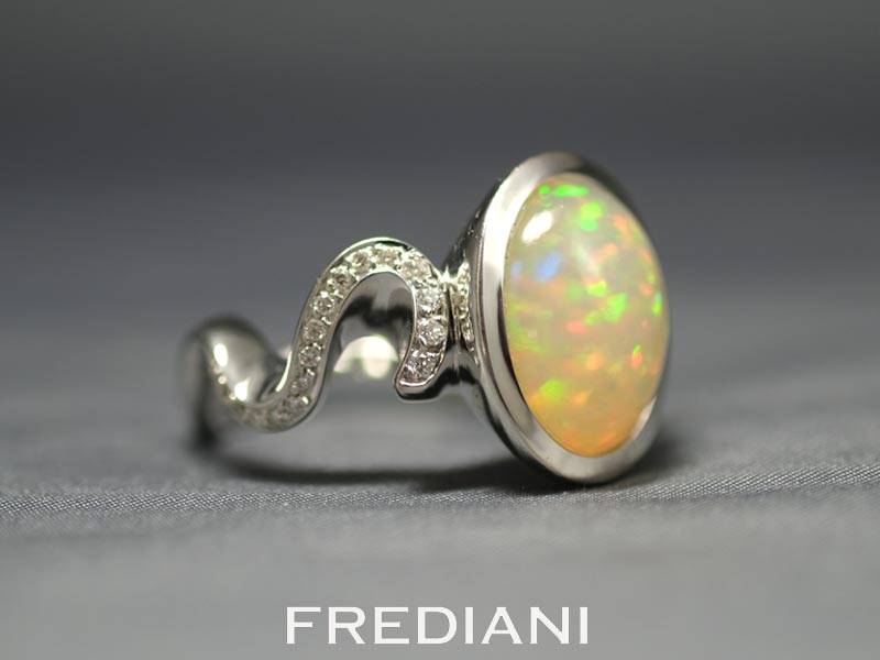 bague or blanc opale ethiopie wello et diamants