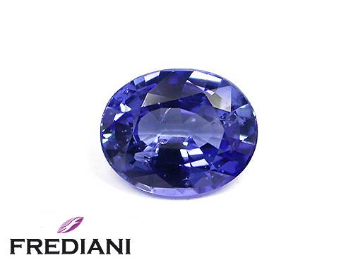 bague en or balnc saphir bleu ceylan certifié et diamants.