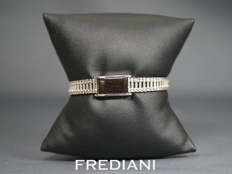 Bracelet en Or blanc et du Jais