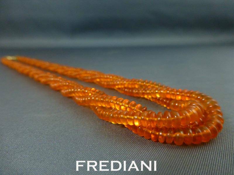 Collier 3 rangs en opales de feu du Méxique