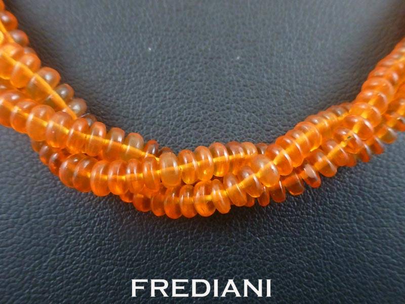 Collier 3 rangs en opales de feu du Méxique