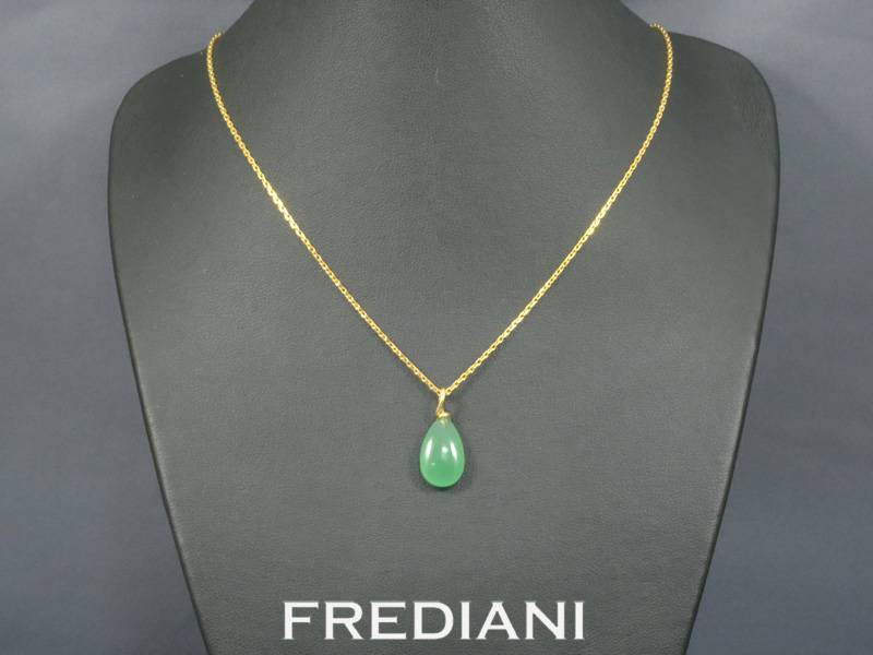 Pendentif en or jaune et pampille en aventurine