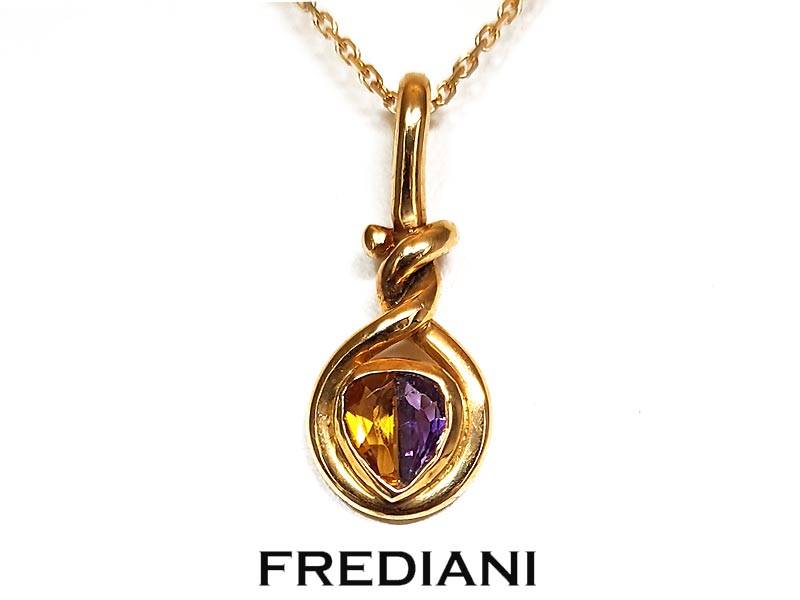 Pendentif en or jaune Améthystes et Citrine
