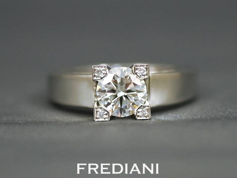 solitaire or blanc et diamant